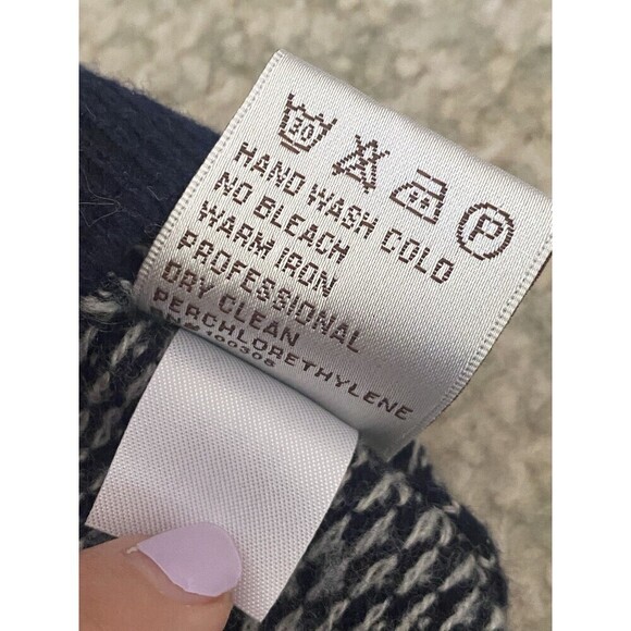 Peter Millar Sz M Merino Wool Cashmere 1/4 Blue/White Polka Dot Zip Knit Sweater - Picture 9 of 9